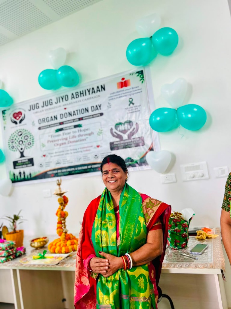 Smt. Sanjukta Palai, an organ donor, at the closing ceremony