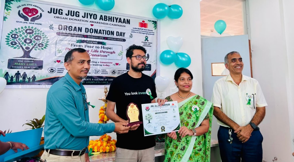 Certificate and prize presented to a competition winner