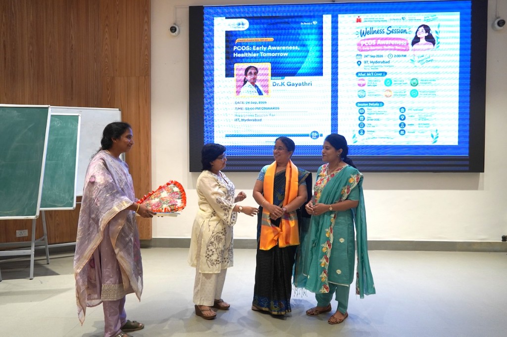 Floral felicitation during the programme