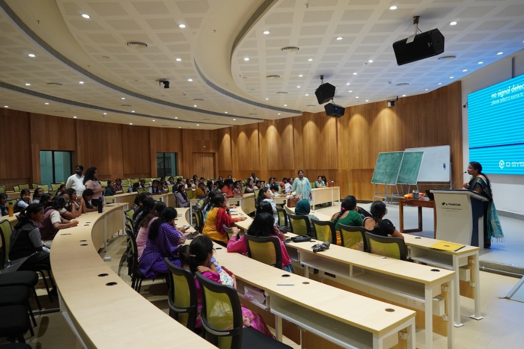 A participant sharing a question during the discussion